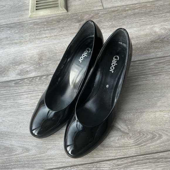 Gabor Shoes Gabor Round Toe Patent Leather Pump Made In Portugal